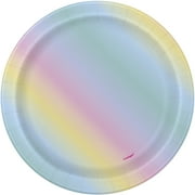 Way to Celebrate! Rainbow Dreamy Unicorn Paper Dessert Plates, 7in, 10ct